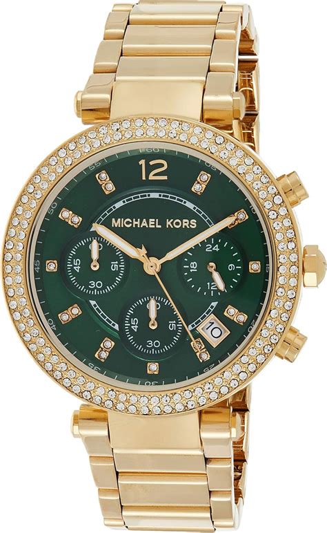 Michael Kors Women's Parker Gold Dial Brown Leather Strap 